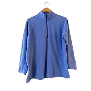 Marmot Womens Half Zip Fleece Sweater XL Blue Raglan Long Sleeve Pullover Jersey